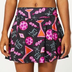 NWT Pickleball Bella Womens' A-Line Skirt/Skort Martini 2-4-1 Happy Hour, Size M